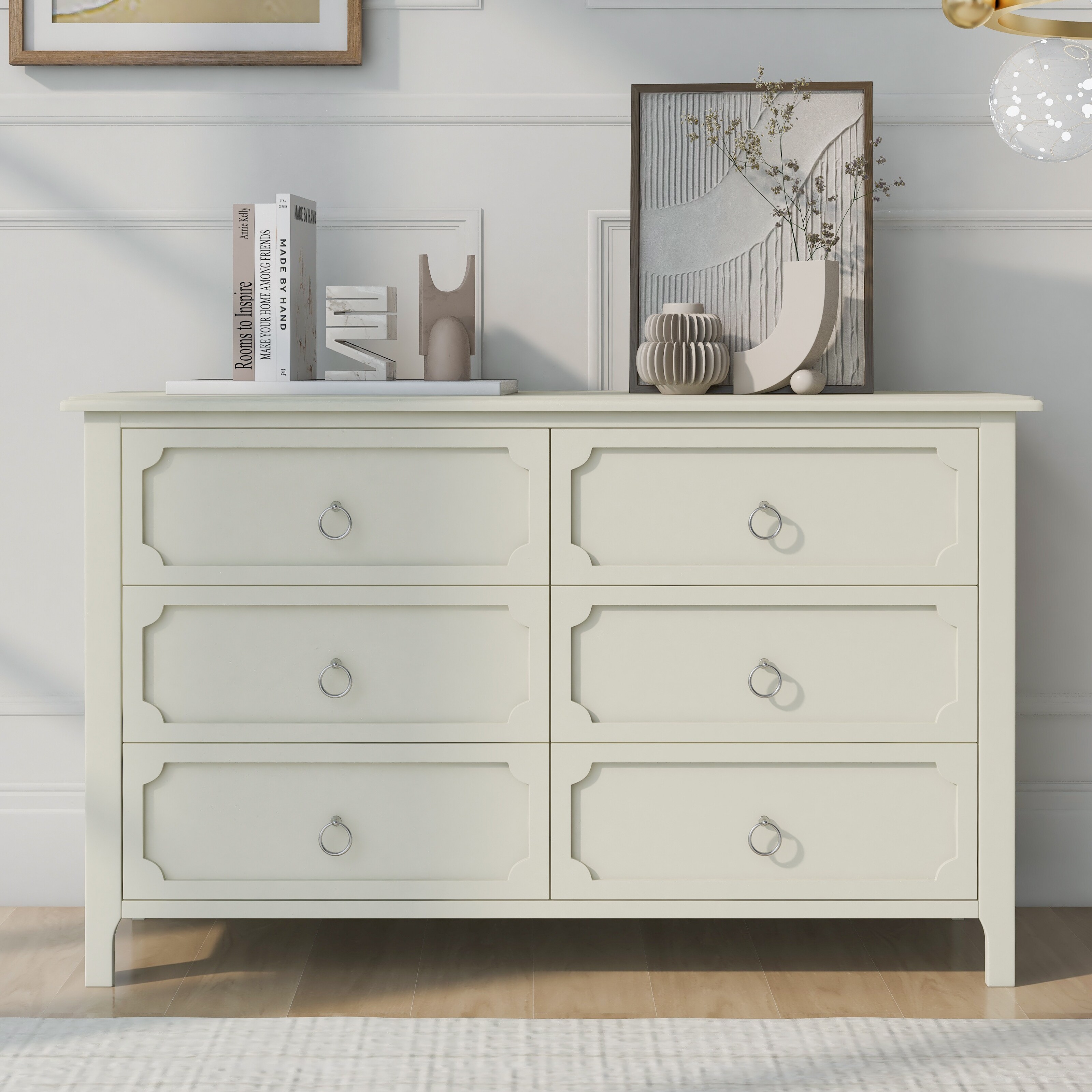 Rubber Wooden Dresser 6 Large Drawers - - 37427645 - Mycitystee
