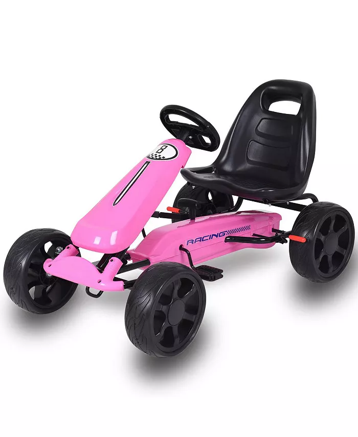 Costway Go Kart Kids Ride On Car Pedal Powered 4 Wheel Racer Stealth Outdoor Toy - Mycitystee