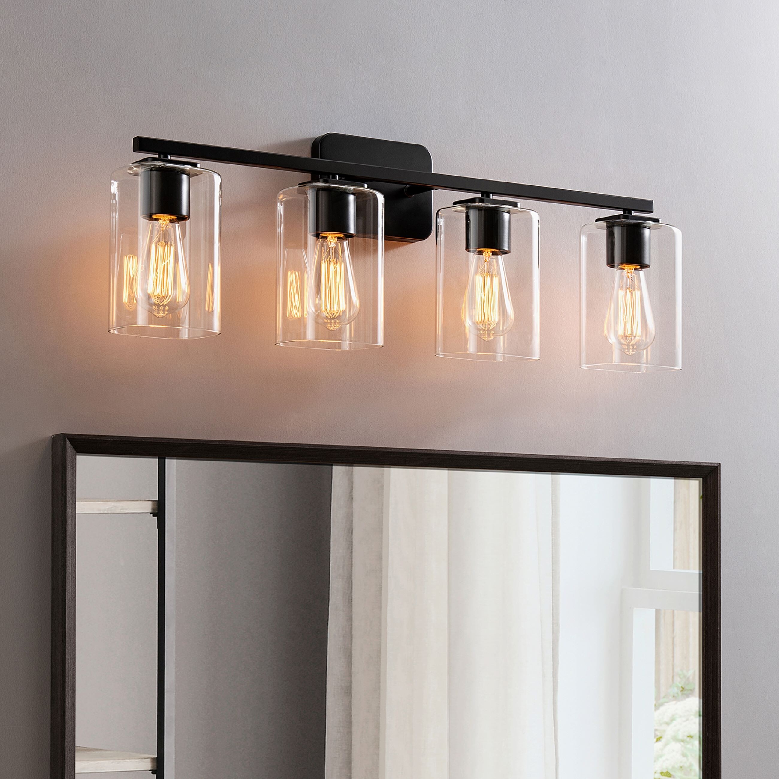 KAWOTI 4-Light Square Bathroom Vanity Light - Mycitystee
