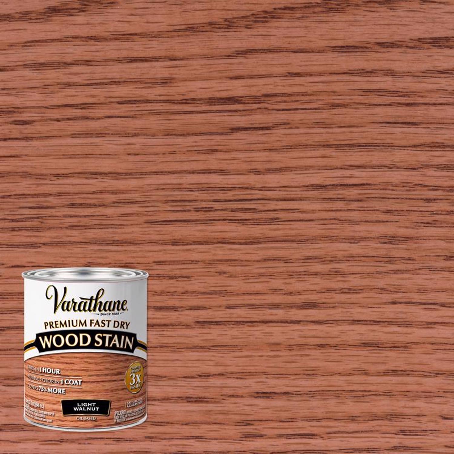 Varathane Premium Light Walnut Oil-Based Fast Dry Wood Stain 1 qt - Mycitystee