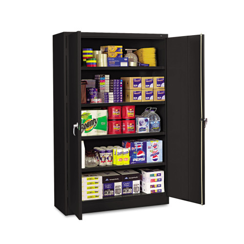 Tennsco Assembled Jumbo Steel Storage Cabinet， 48w x 18d x 78h， Black (J1878SUBK) - Mycitystee