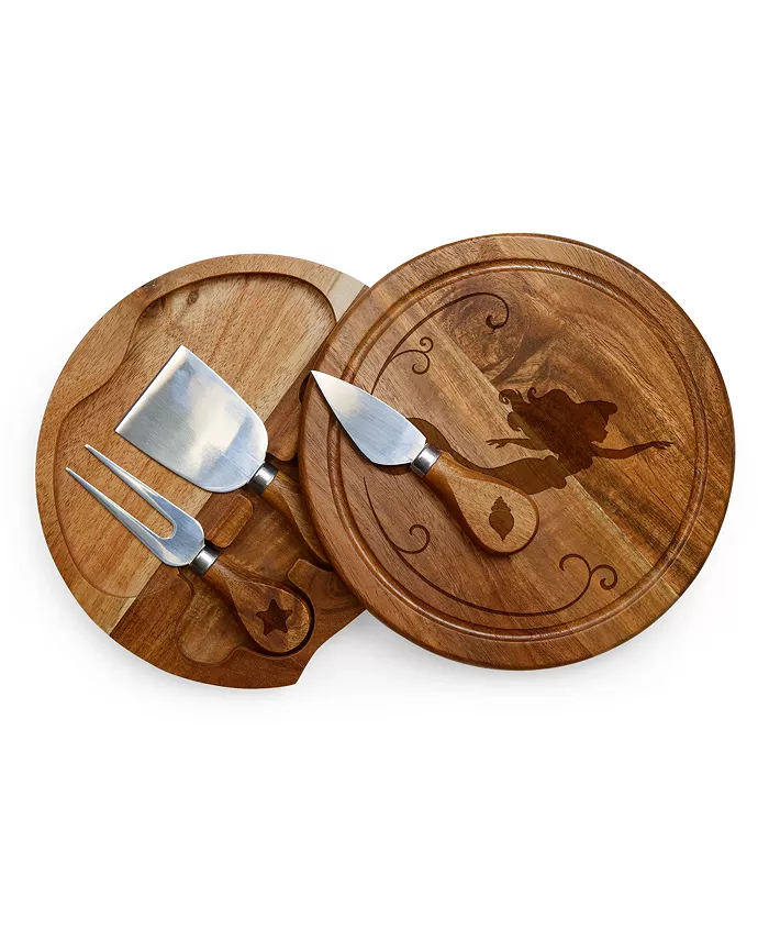 Disney Princess Ariel Brie Acacia Cheese Board with Tool Set - Mycitystee