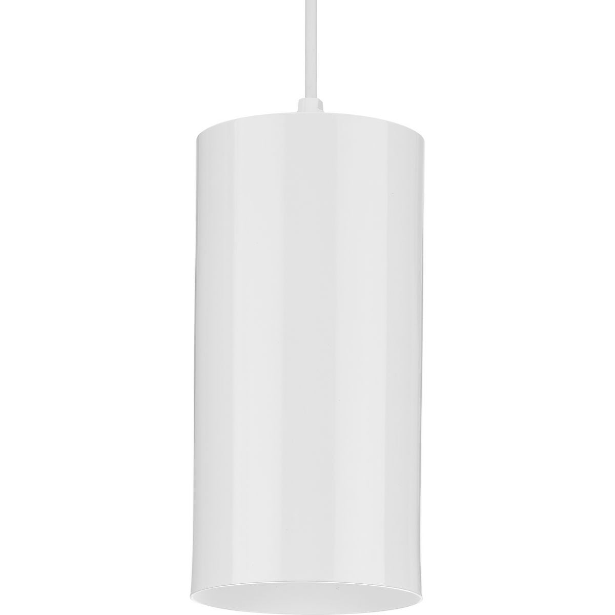 Cylinder Collection 6-Inch 1-Light White Modern Outdoor Pendant Hanging Light - 6 in x 6 in x 12 in - Mycitystee
