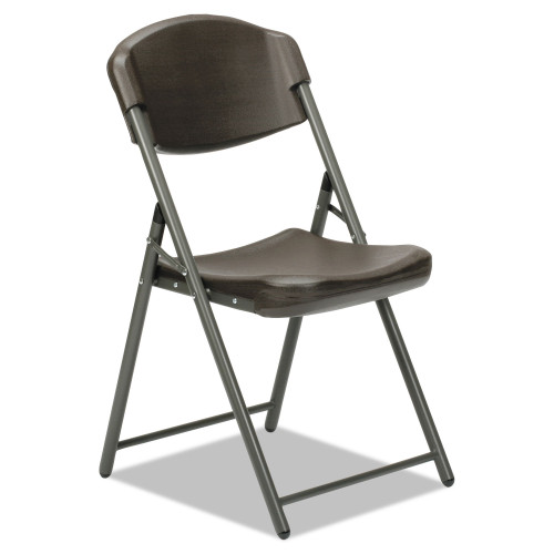 AbilityOne 7105016637984 SKILCRAFT Folding Chair， Supports Up to 350 lb， Espresso Seat/Back， Gray Base， 4/Box - Mycitystee