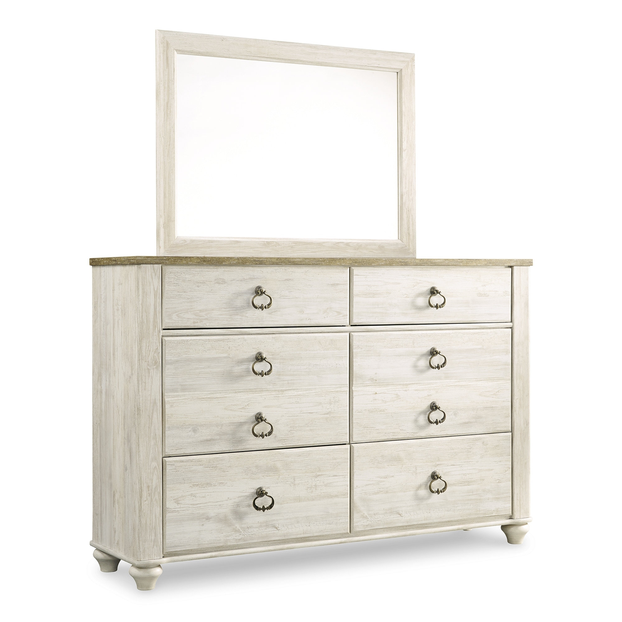 Signature Design By Ashley Willowton Woodgrain Dresser and Mirror - - 29298017 - Mycitystee