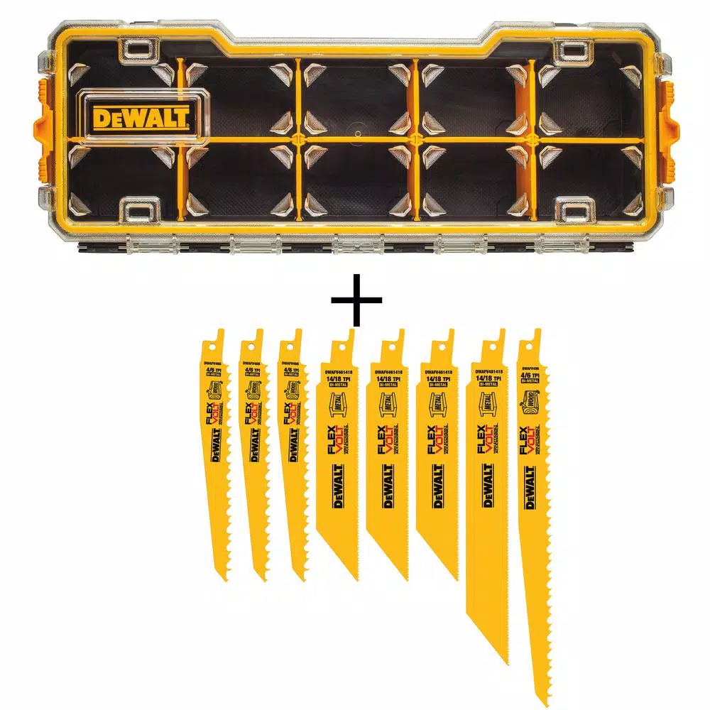 DEWALT FLEXVOLT Bi-Metal Reciprocating Saw Blade Set (8-Piece) with10-Compartment Pro Small Parts Organizers and#8211; XDC Depot - Mycitystee