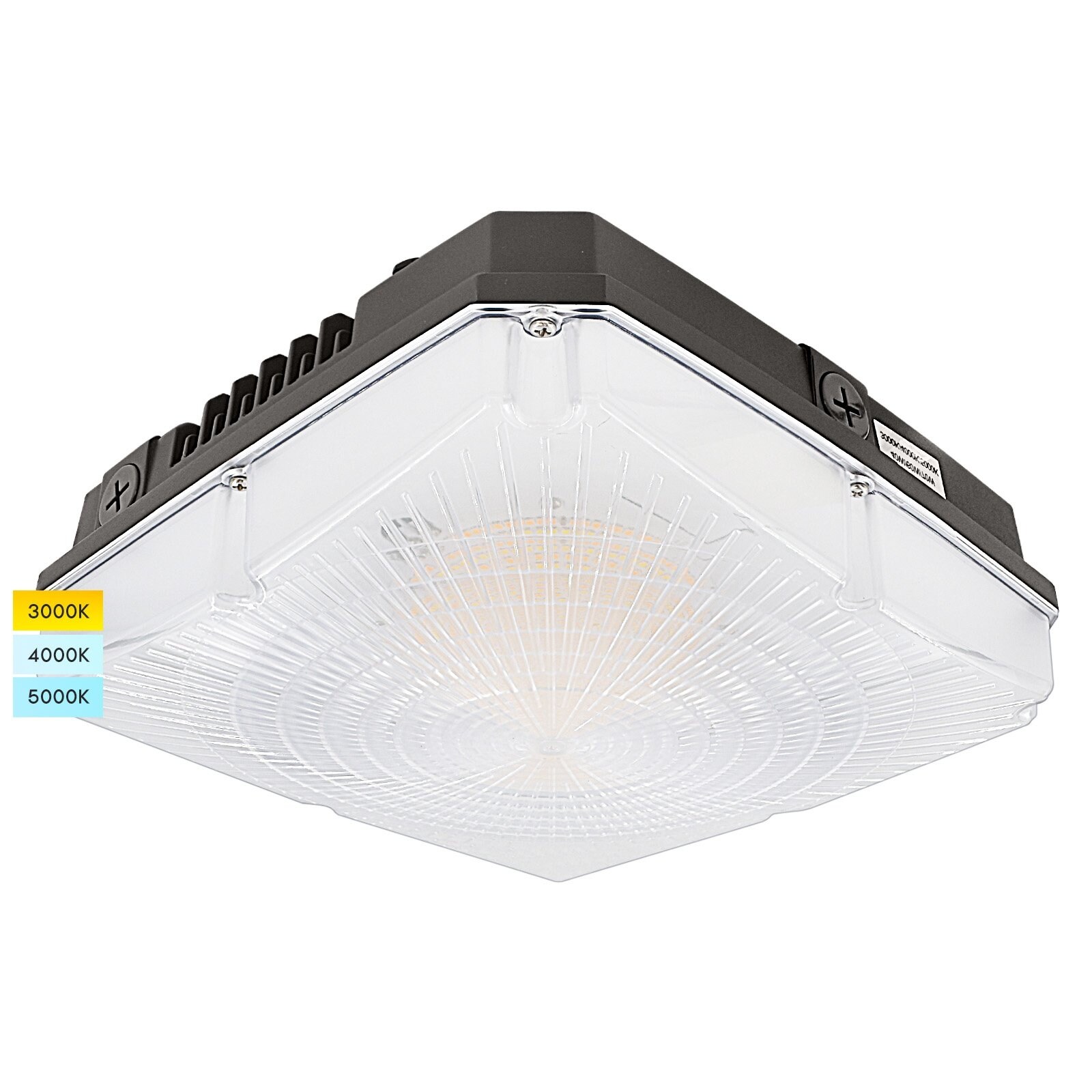 Luxrite LED Canopy Light， 28/35/40W Selectable Wattage， Up to 4800 Lumens， 3CCT 3000K/4000K/5000K， 10