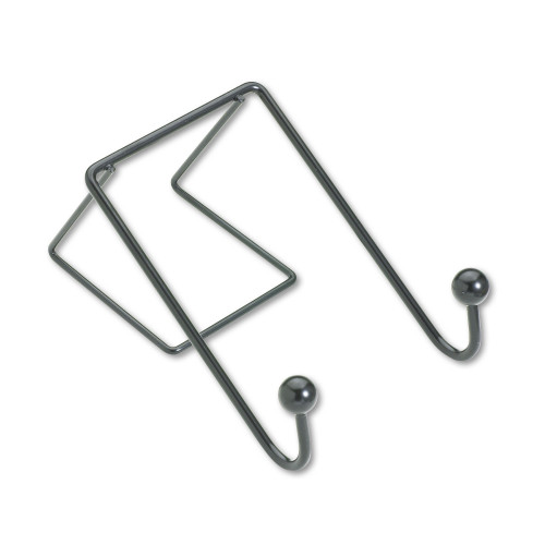 Fellowes Partition Additions Wire Double-Garment Hook， 4 x 5.13 x 6， Over-the Panel Mount，  Black (75510) - Mycitystee