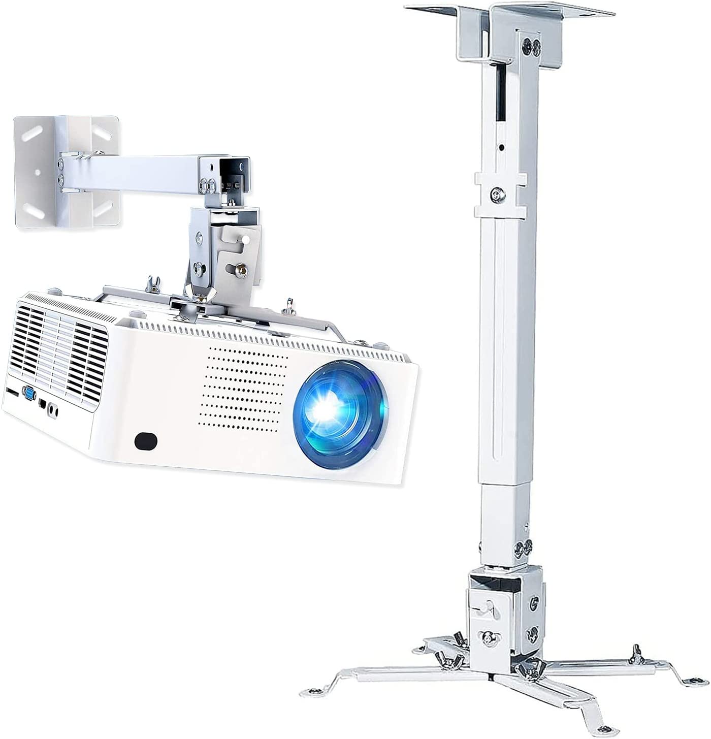 5 CORE Universal TILT LED HD Projector Ceiling Mount Wall Bracket Holder White Rectangle White PS 01 WH - Mycitystee