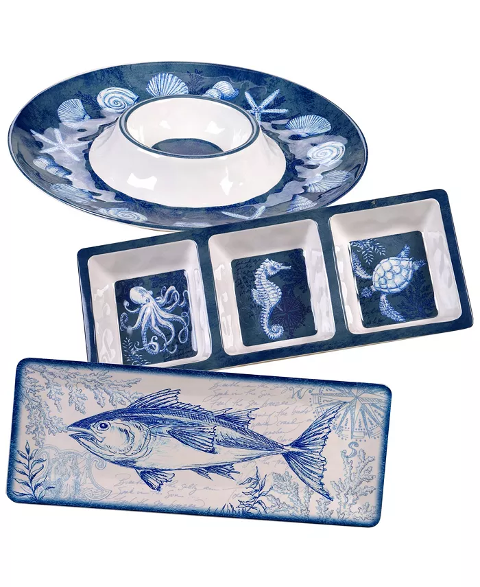 Certified International Oceanic Melamine 3-Pc. Hostess Set - Mycitystee