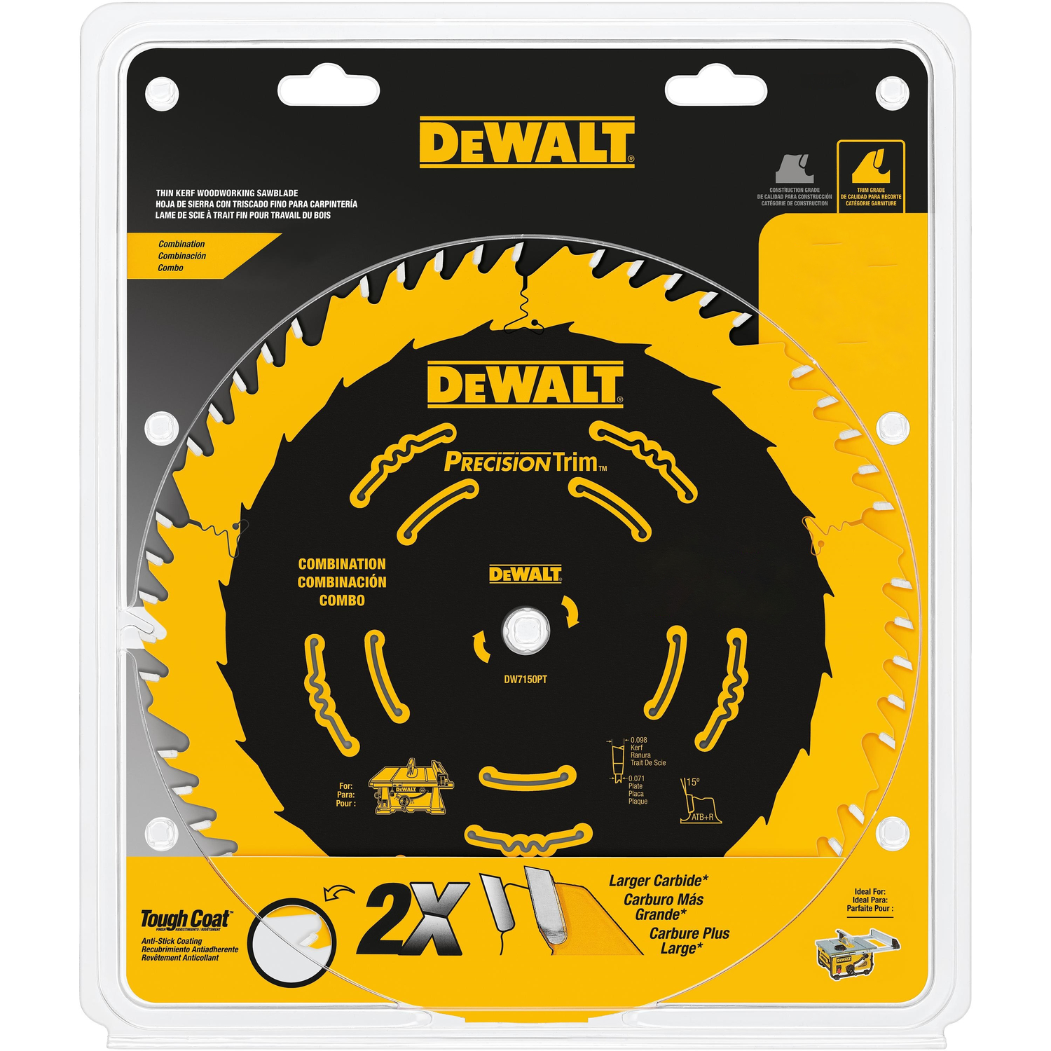 DeWalt 7-1/4 in. D X 5/8 in. Precision Trim Carbide Saw Blade 40 teeth 1 pk - Mycitystee