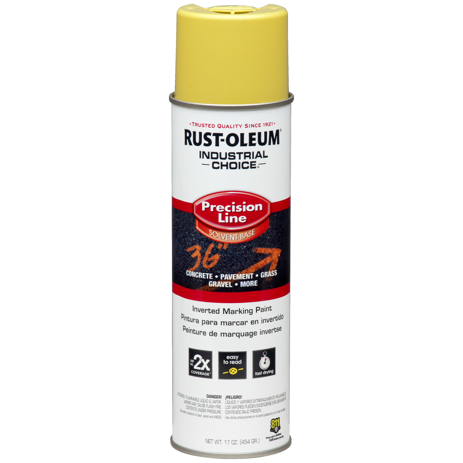 Rust-Oleum Industrial Choice High Visibility Yellow Inverted Marking Paint 17 oz - Mycitystee