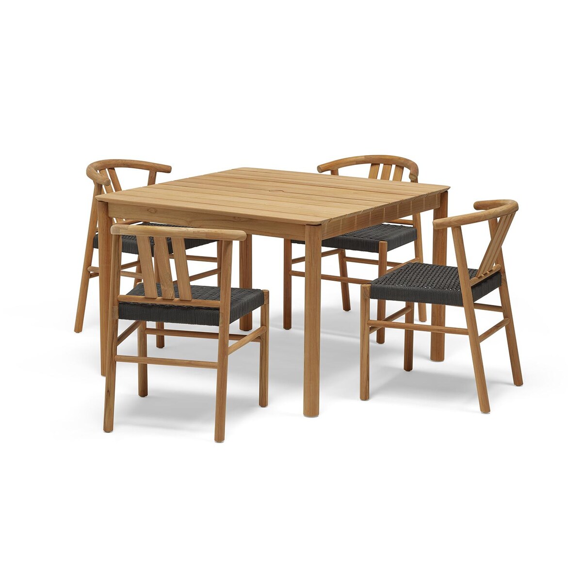 Neighbor 5 Piece Teak Square Dining Set - Mycitystee