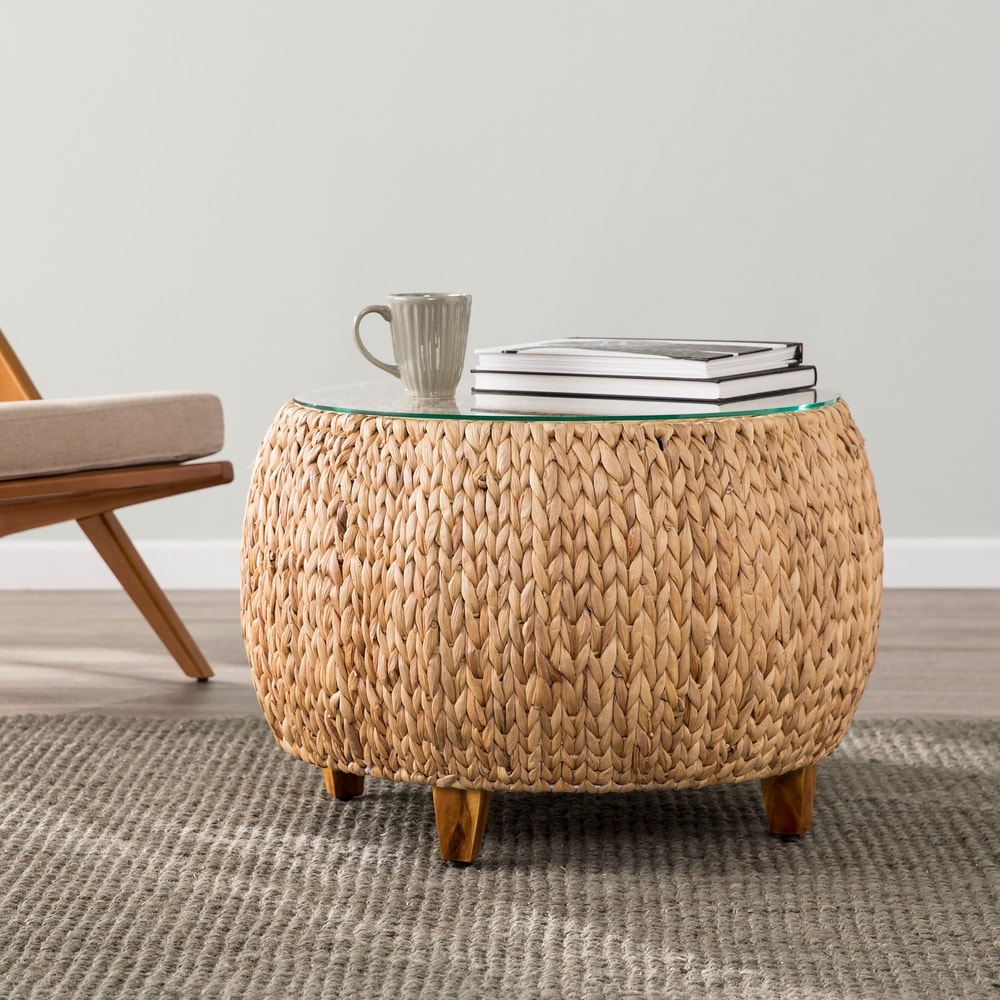 SEI Furniture Terraza Round Water Hyacinth Coffee Table - Mycitystee