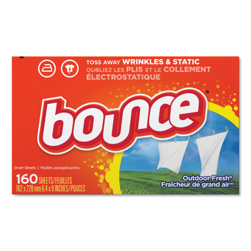 Bounce Fabric Softener Sheets， Outdoor Fresh， 160 Sheets/Box， 6 Boxes/Carton (80168CT) - Mycitystee