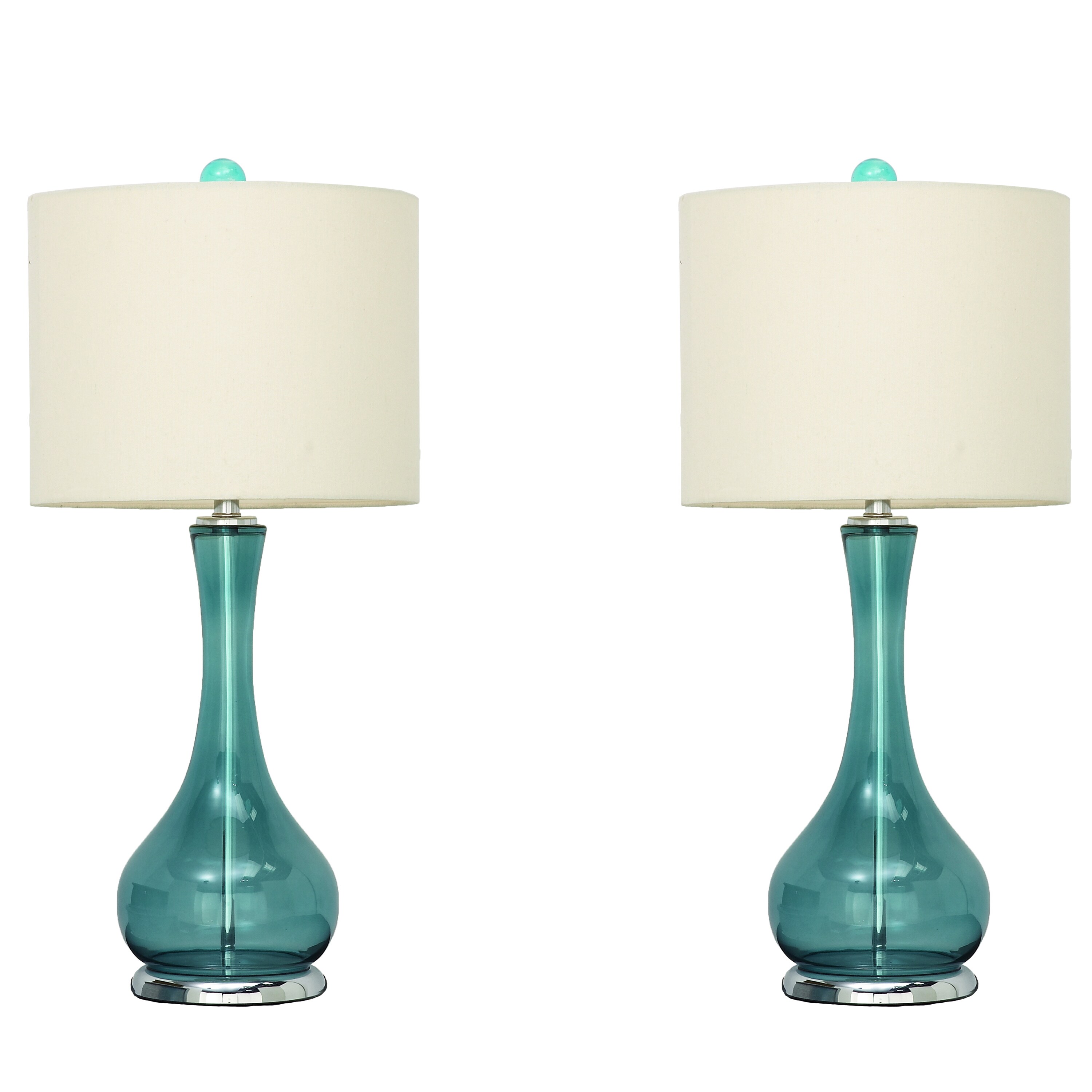Urban Designs Mykonos Blue Glass Table Lamp (Set of 2) - Mycitystee