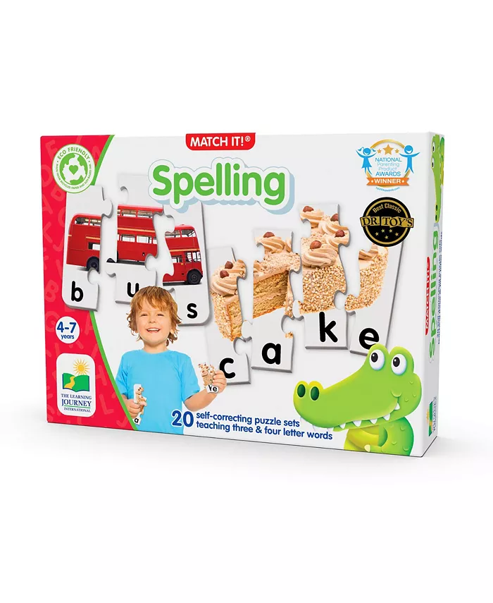 The Learning Journey Match It Spelling Set of 20 Self-Correcting Spelling Puzzle - Mycitystee