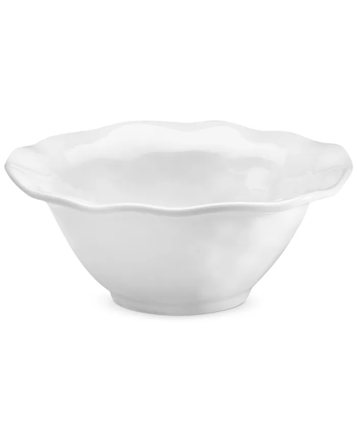 Q Squared Ruffle White Melamine Cereal Bowl， Set of 4 - Mycitystee