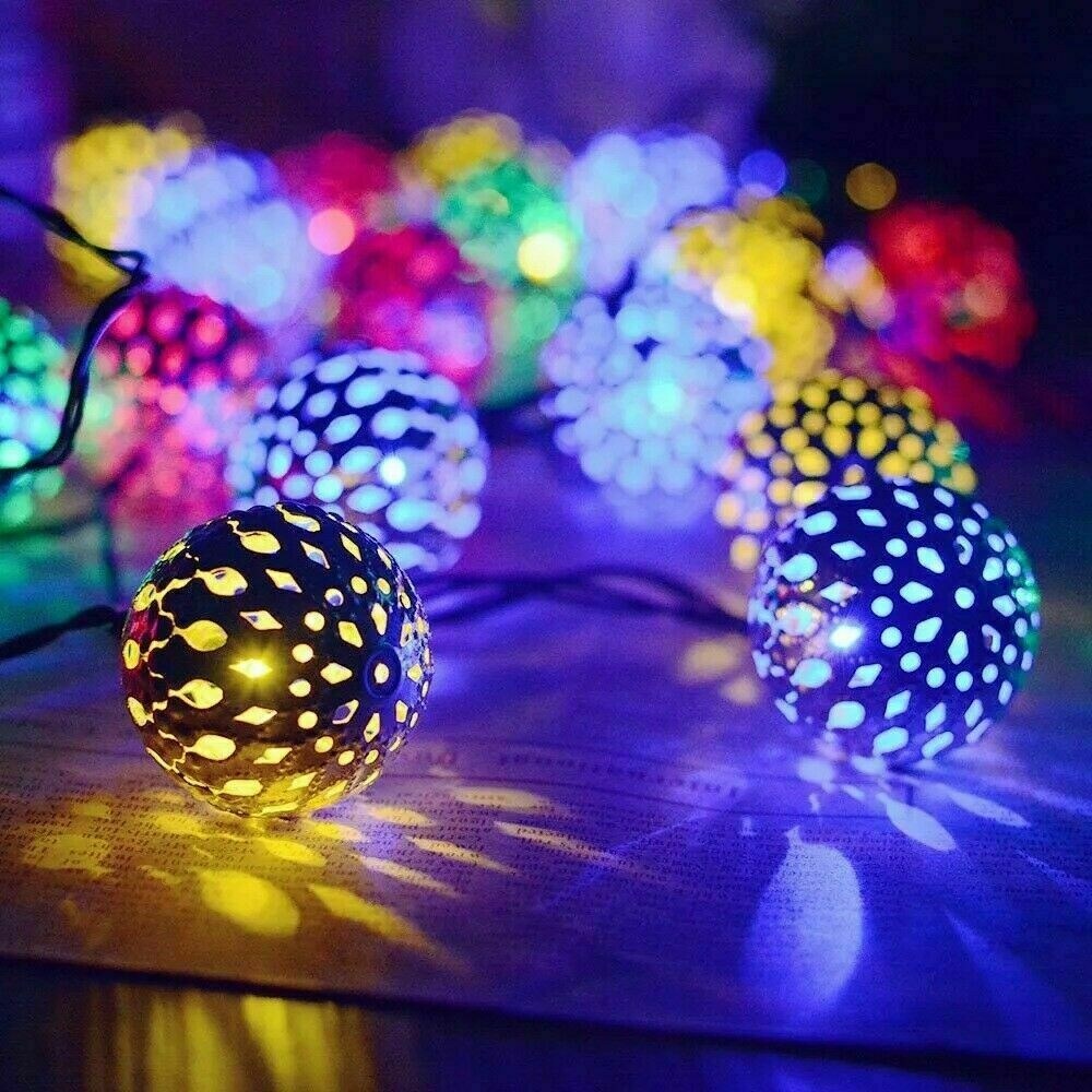 6M 40LED Moroccan Ball Garden Fairy Light String Outdoor Light - Mycitystee