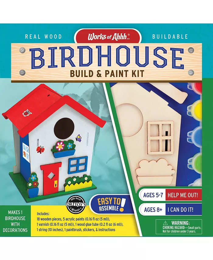 MasterPieces Puzzles Works of Ahhh Craft Set - Birdhouse Buildable Paint Kit - Mycitystee