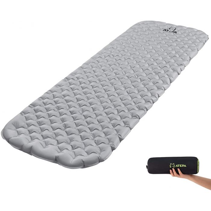 ATEPA Insulated Ultralight Sleeping Pad for Backpacking Camping (1.54 lbs， R Value: 3.2)， Lightweight， Inflatable  Compact Air Mattress，Flexible Nylon - Mycitystee
