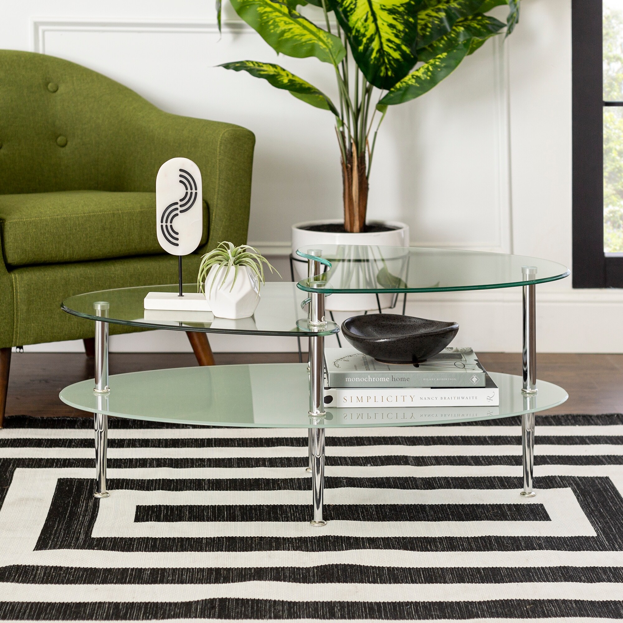 Middlebrook Wallace Oval Coffee Table with Frosted Glass - Mycitystee
