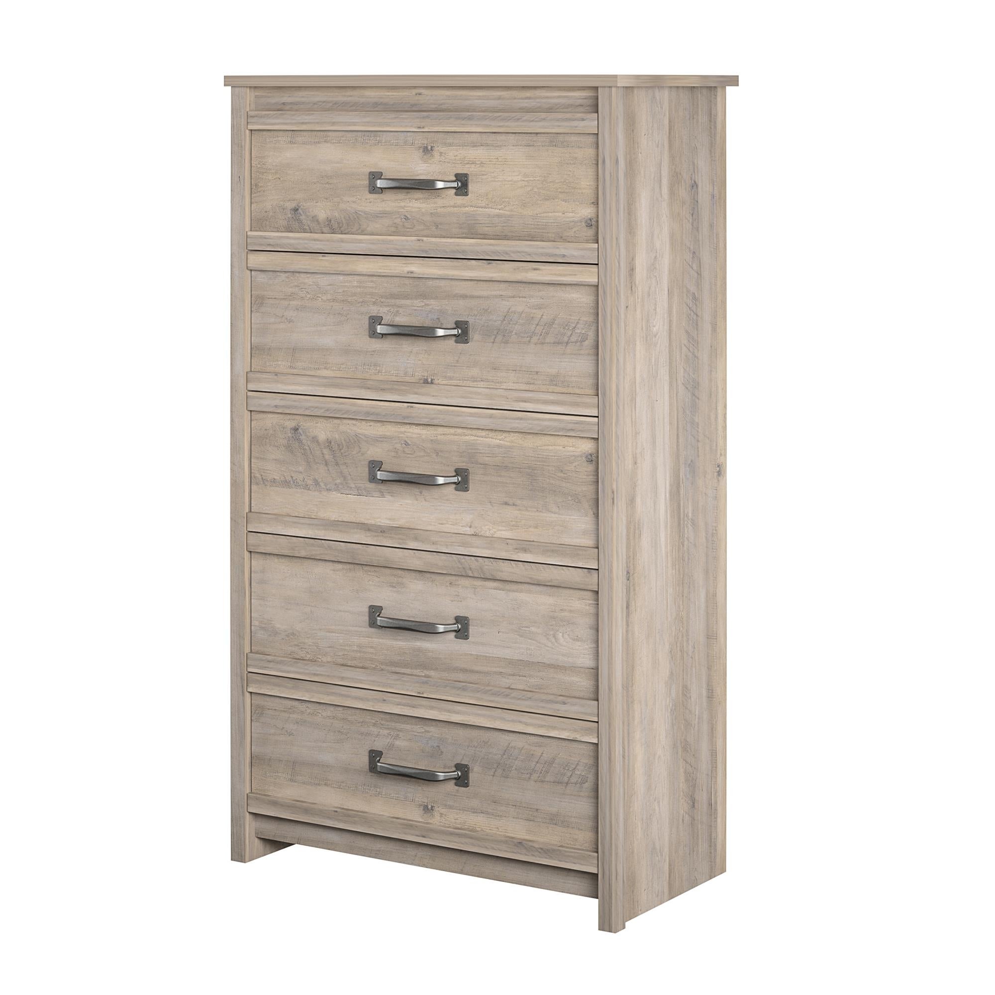 Rustic Ranch 5 Drawer Dresser， Gray Oak - - 37236446 - Mycitystee