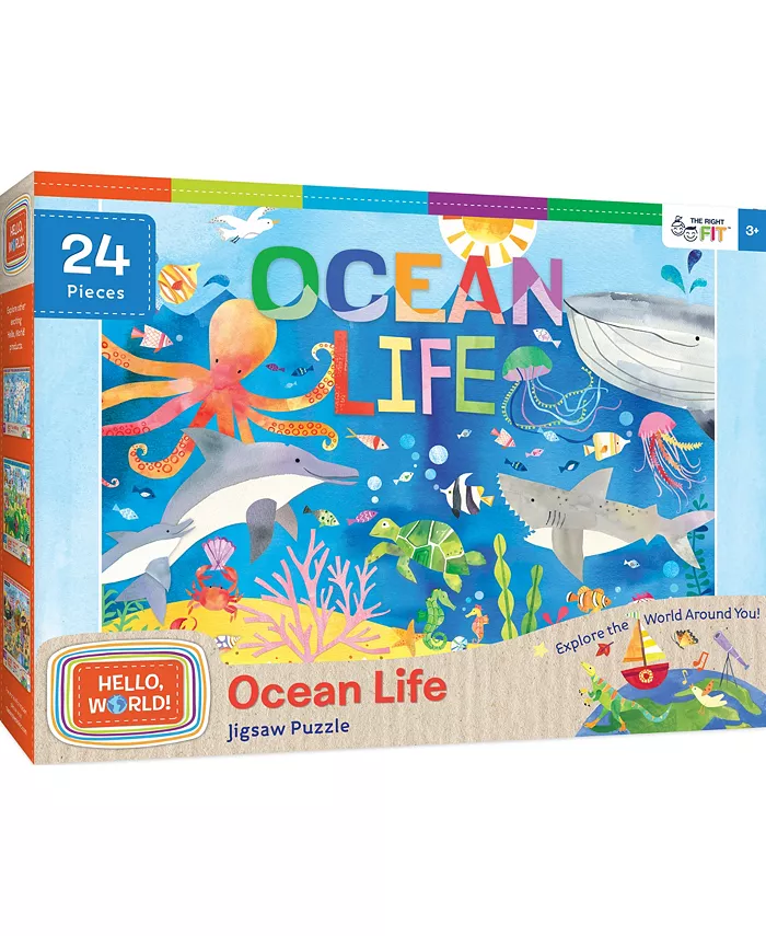 MasterPieces Puzzles Hello World! - Ocean Life 24 Piece Kids Jigsaw Puzzle - Mycitystee