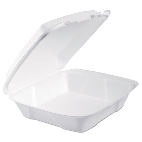 Dart Foam Hinged Lid Containers， 9 x 9 x 3， White， 200/Carton (90HT1R) - Mycitystee