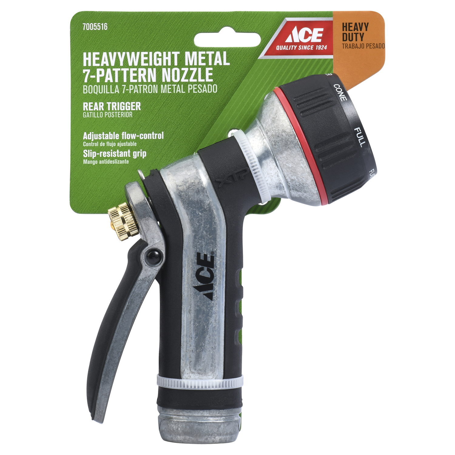 Ace 7 Pattern Adjustable Multi-Pattern Metal Heavy-Duty Hose Nozzle - Mycitystee