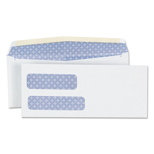 Universal Double Window Business Envelope， #9， Commercial Flap， Gummed Closure， 3.88 x 8.88， White， 500/Box (36301) - Mycitystee