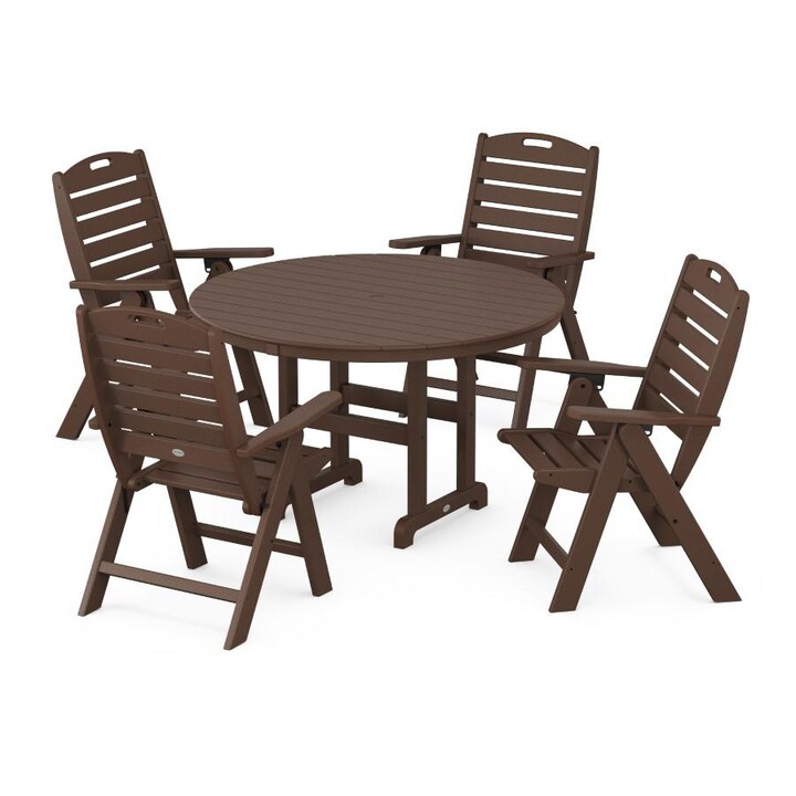 POLYWOOD Nautical 5-Piece Dining Set in Mahogany - Mycitystee