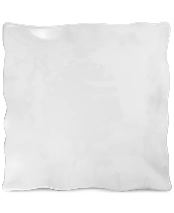 Q Squared Large White Ruffle Melamine Square Platter - Mycitystee
