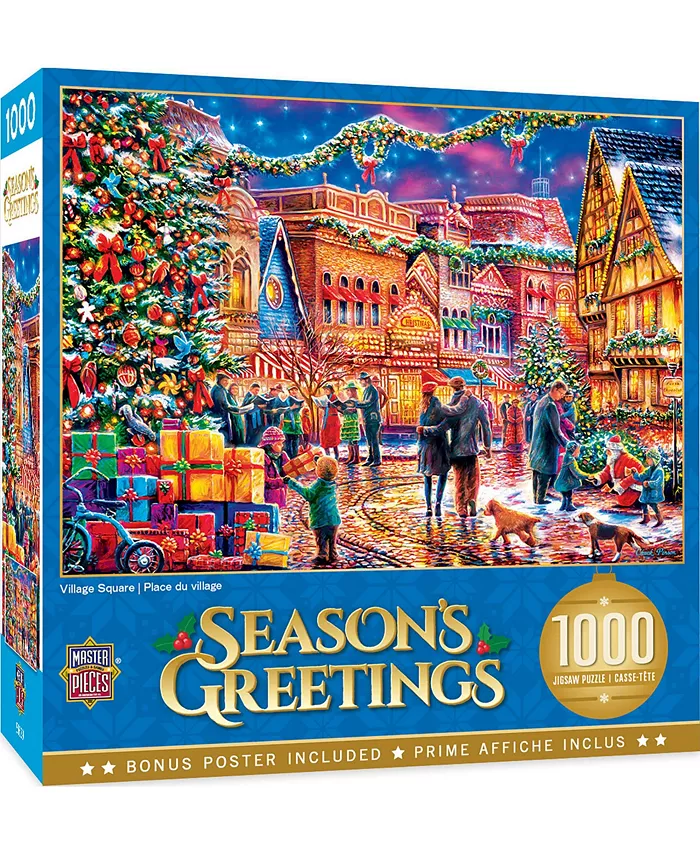 MasterPieces Puzzles MasterPieces 1000 Piece Christmas Jigsaw Puzzle - Village Square - Mycitystee