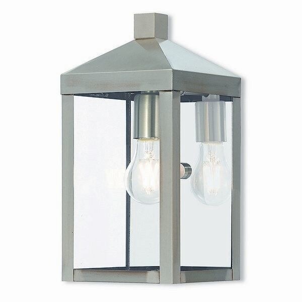 Livex Lighting 20582-91 Outdoor Wall Lantern 1 Light Brushed Nickel Shopping - The Best Deals on Outdoor Wall Lanterns | 22457416 - Mycitystee