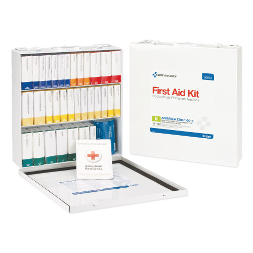 First Aid Only Unitized ANSI 2015 Compliant Class B Type III First Aid Kit for 100 People， 217 Pieces， Metal Case (90570) - Mycitystee