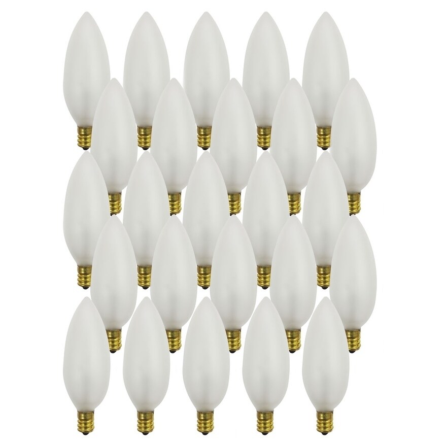 Royal Designs Candelabra 40-Watt E12 130V Frosted Incandescent Light Bulb， 25-Pack - Mycitystee