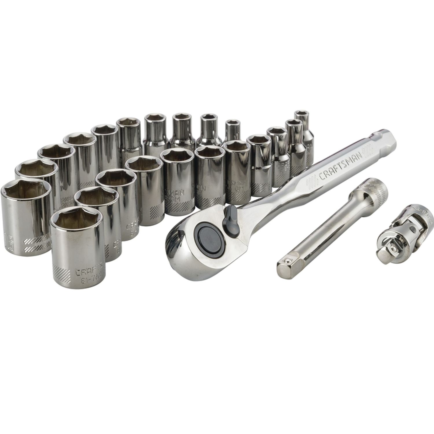 Craftsman 1/4 in. drive Metric and SAE 6 Point Socket and Ratchet Set 24 pc - Mycitystee