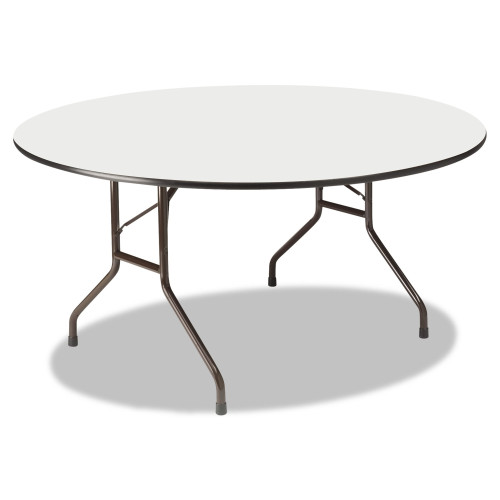 Iceberg OfficeWorks Wood Folding Table， Round， 60