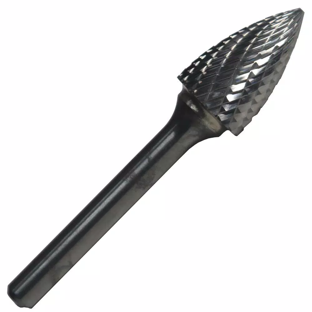 Drill America 3/4 in. x 1 in. Tree Pointed End Solid Carbide Burr Rotary File Bit with 1/4 in. Shank and#8211; XDC Depot - Mycitystee