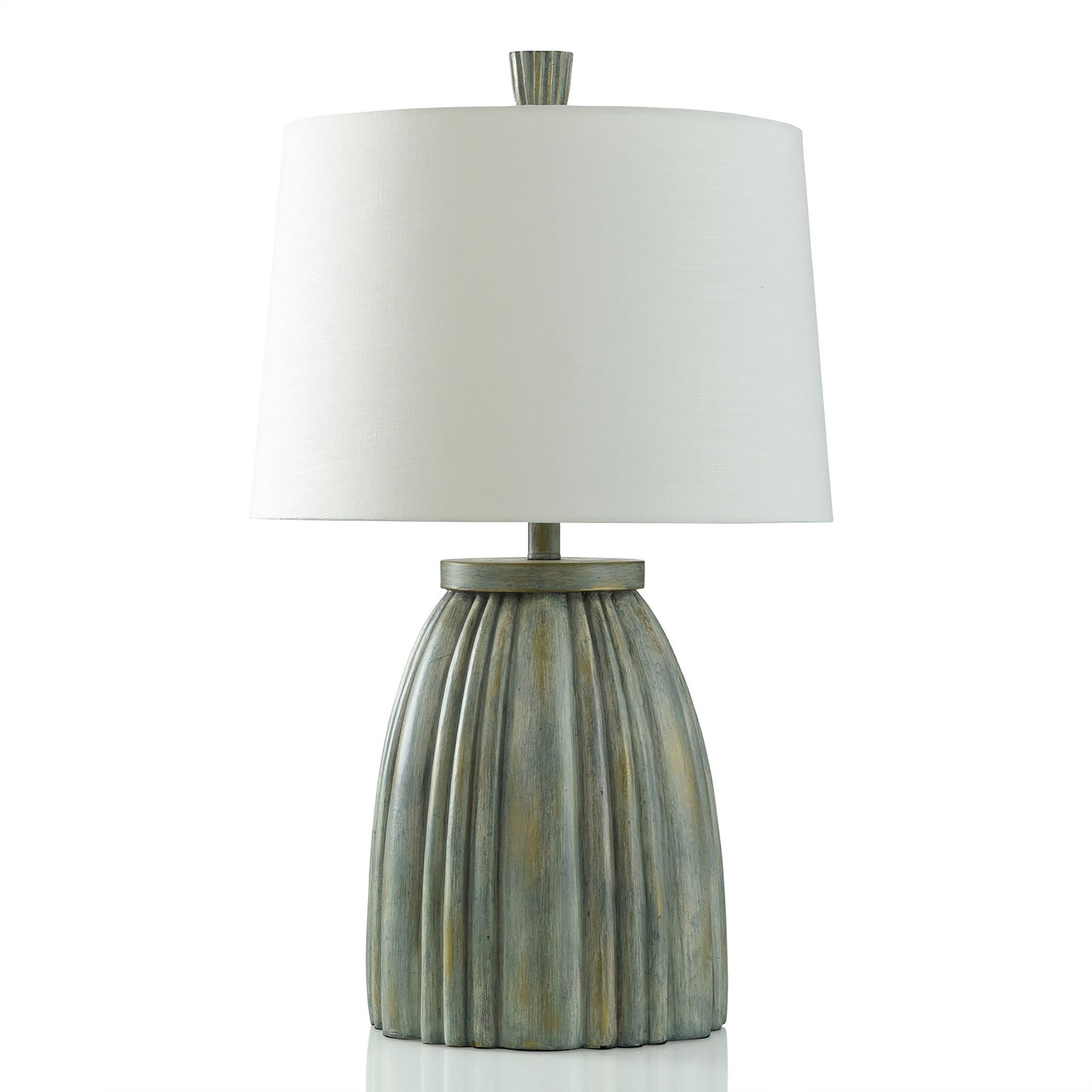 Hot Springs Table Lamp - Washed Green Stone Ribbed Base - Mycitystee