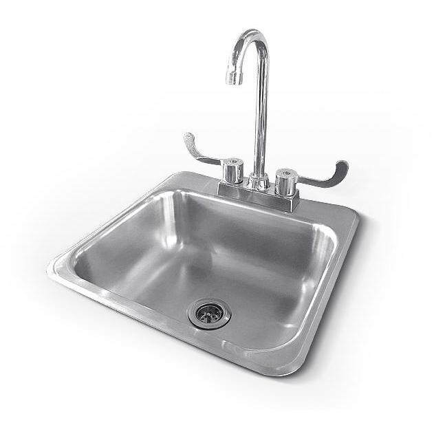 RCS 15 X 15 Outdoor Rated Stainless Steel Drop In Sink With Hot/Cold Faucet - Mycitystee