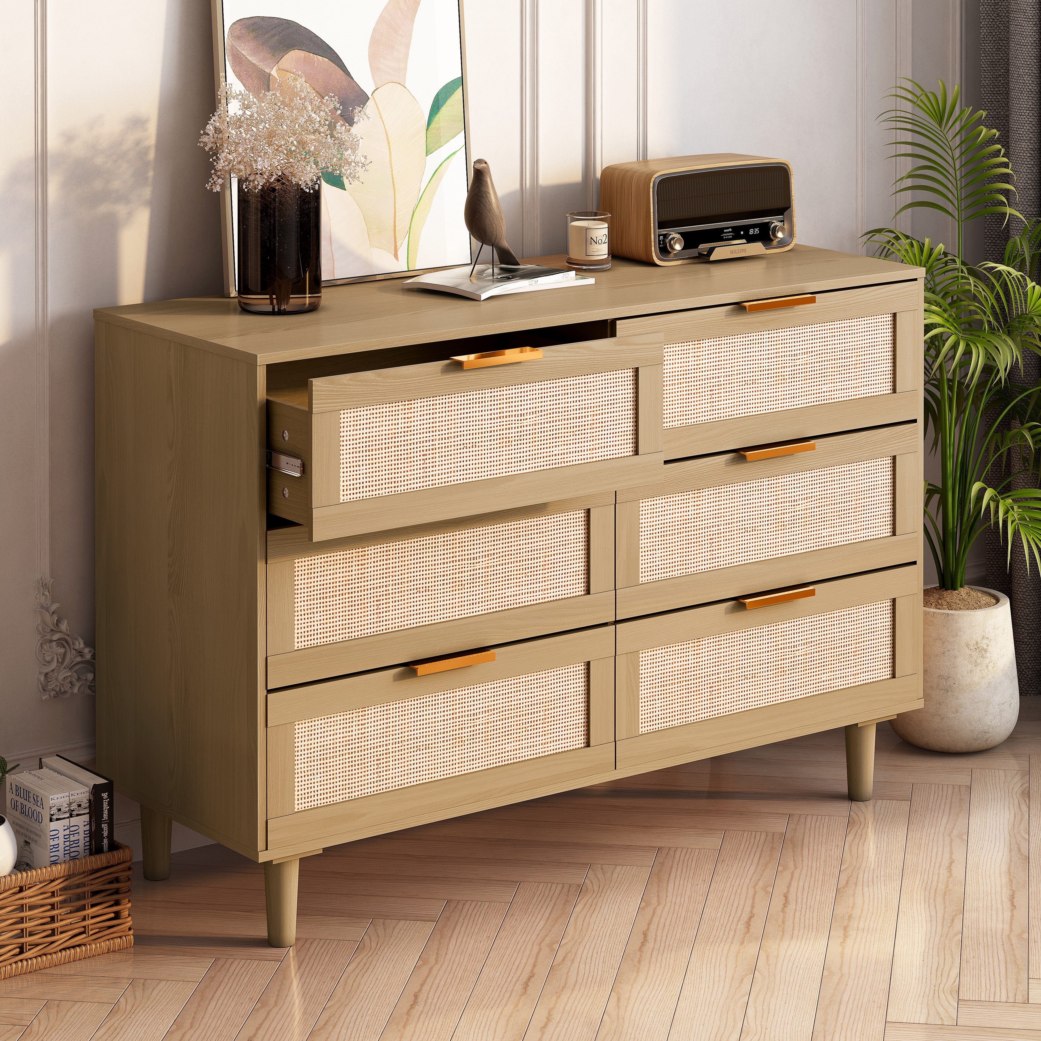 6 Rattan Drawers Dresser - - 37068715 - Mycitystee