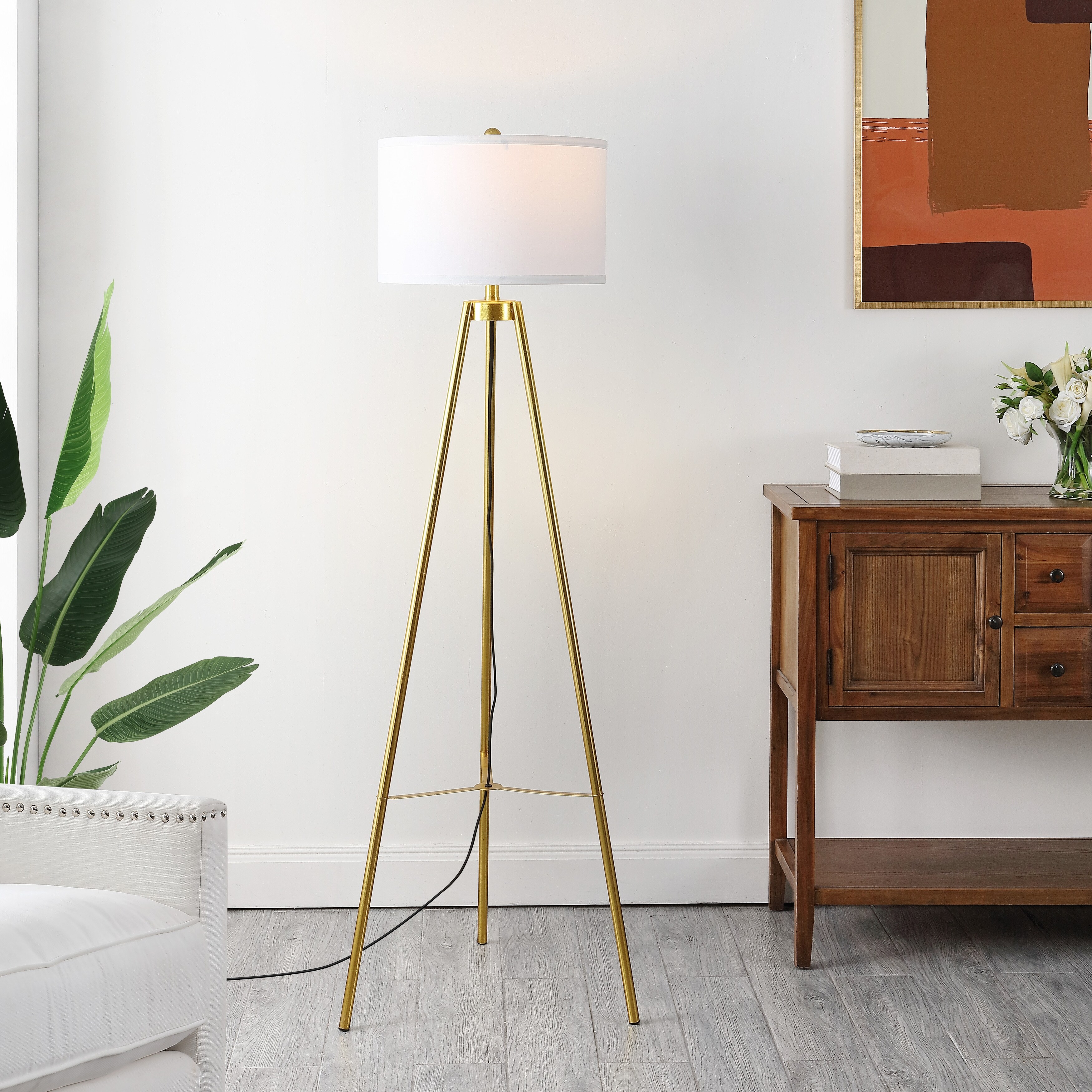 SAFAVIEH Lighting Falco 62-inch Tripod Floor Lamp - 22 in. W x 19 in. D x 60 in. H - Mycitystee