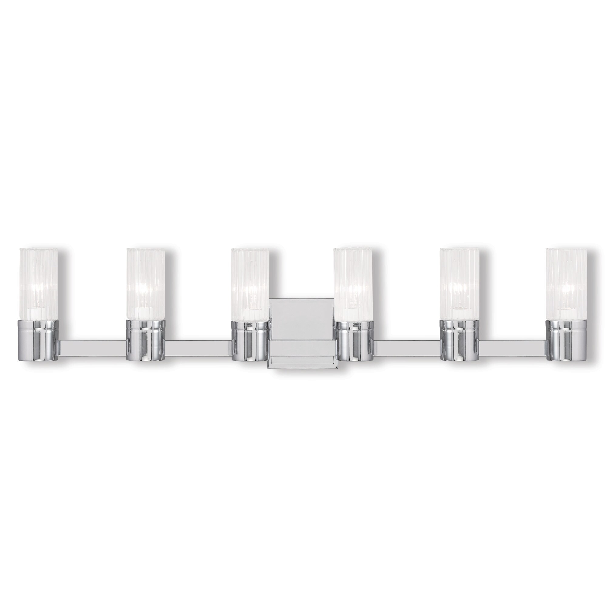 Livex Lighting Midtown 6 Light Polished Chrome Bath Vanity - Polished chrome - Polished chrome - Mycitystee