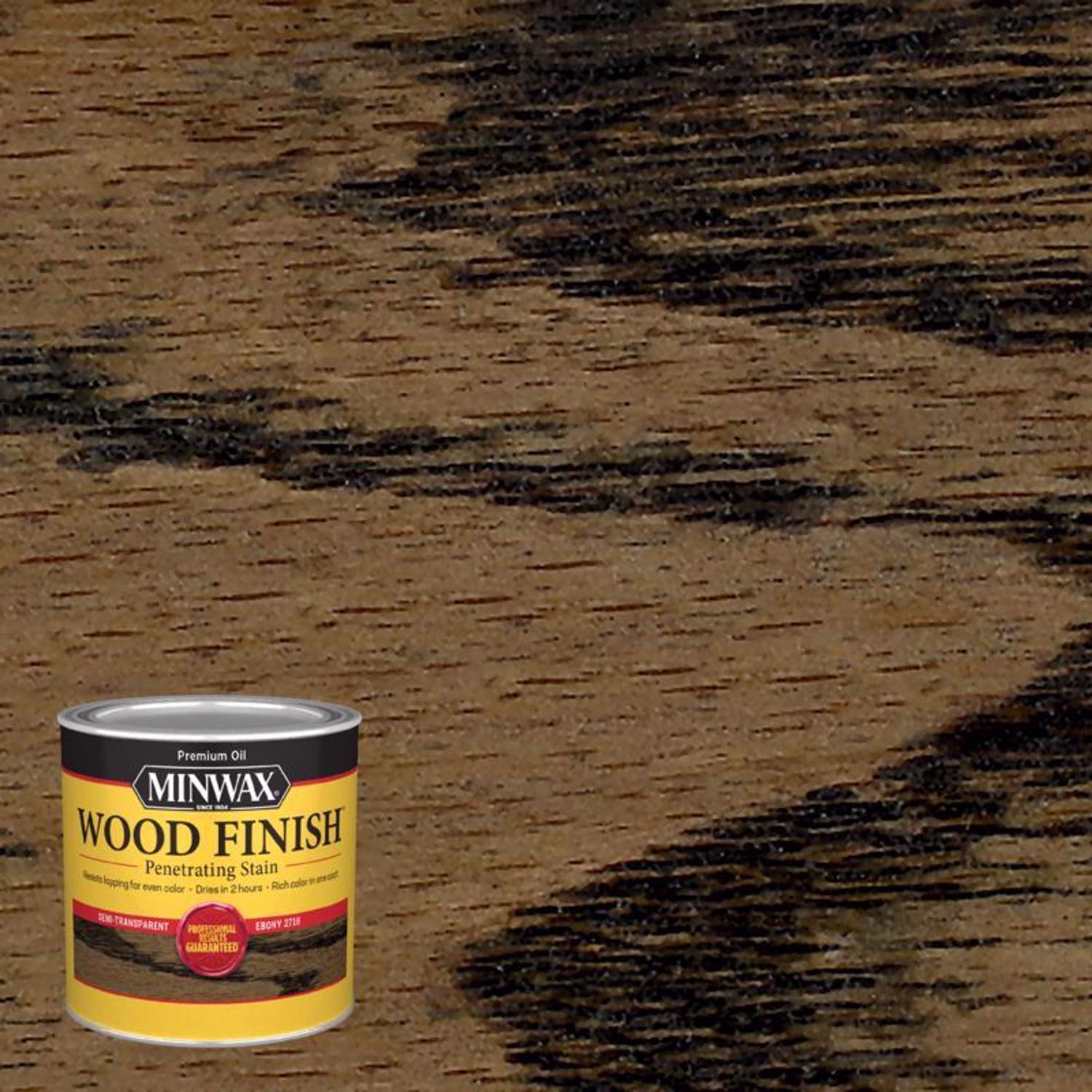 Minwax Wood Finish Semi-Transparent Ebony Oil-Based Penetrating Wood Stain 0.5 pt - Mycitystee