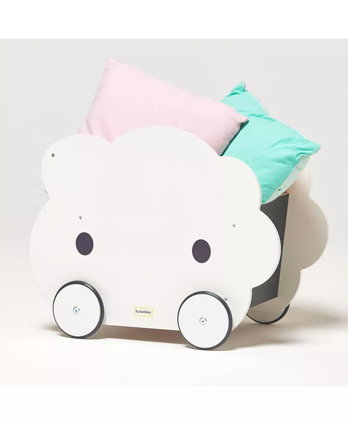 RocketBaby Toddler's Push Toy and Toy Storage Happy the White Cloud - Mycitystee