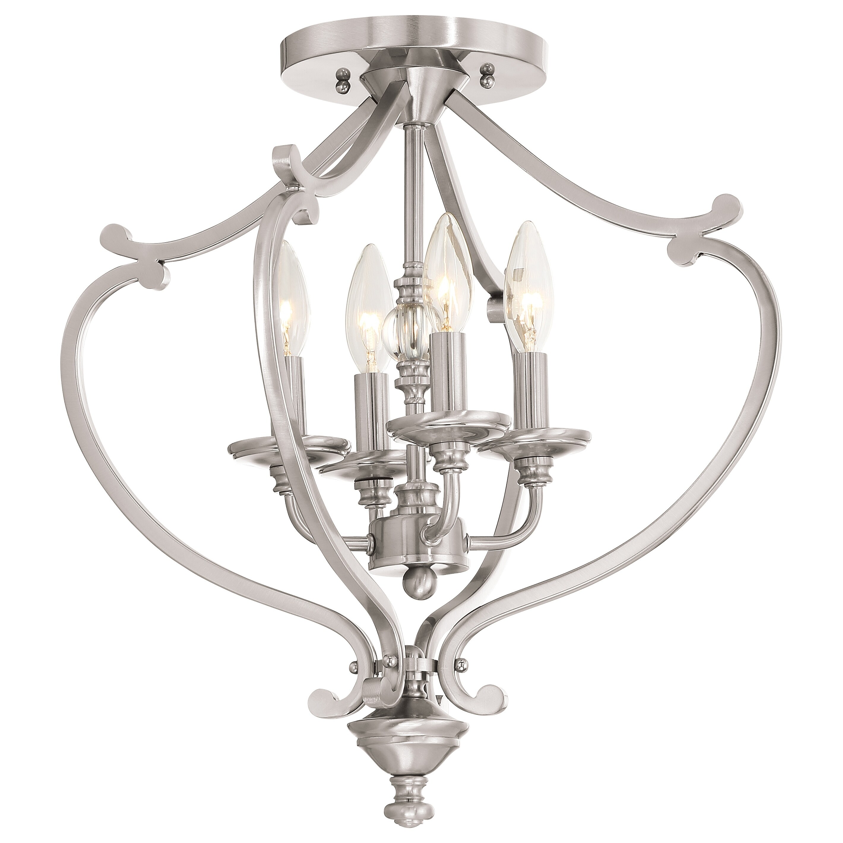 Savannah Row Brushed Nickel 4 Light Semi Flush Mount(Convertible) by Minka Lavery - Mycitystee
