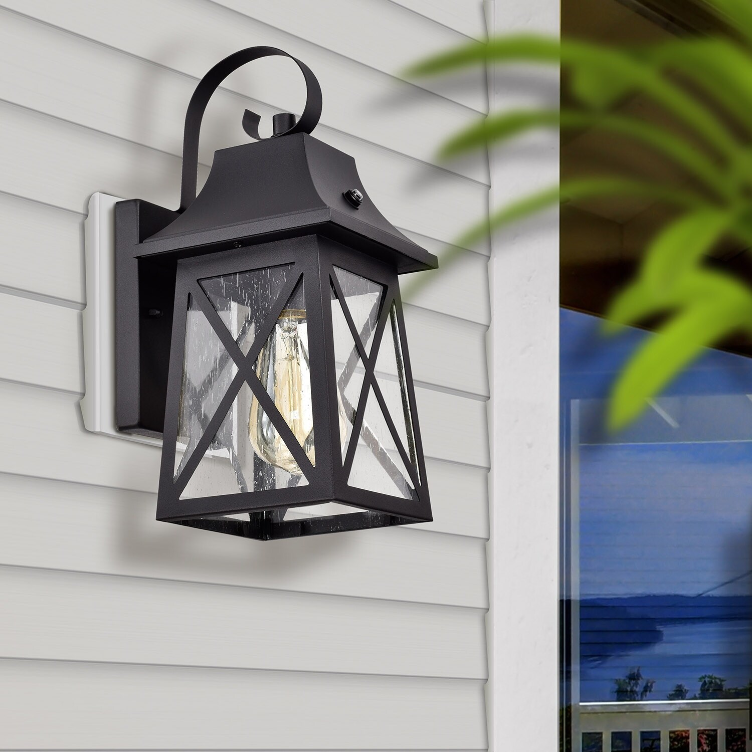 Dusk to Dawn Outdoor Wall Sconce - 2 Pack Farmhouse in Matte Black Finish - 13*6*7 Shopping - The Best Deals on Outdoor Wall Lanterns | 38501195 - Mycitystee