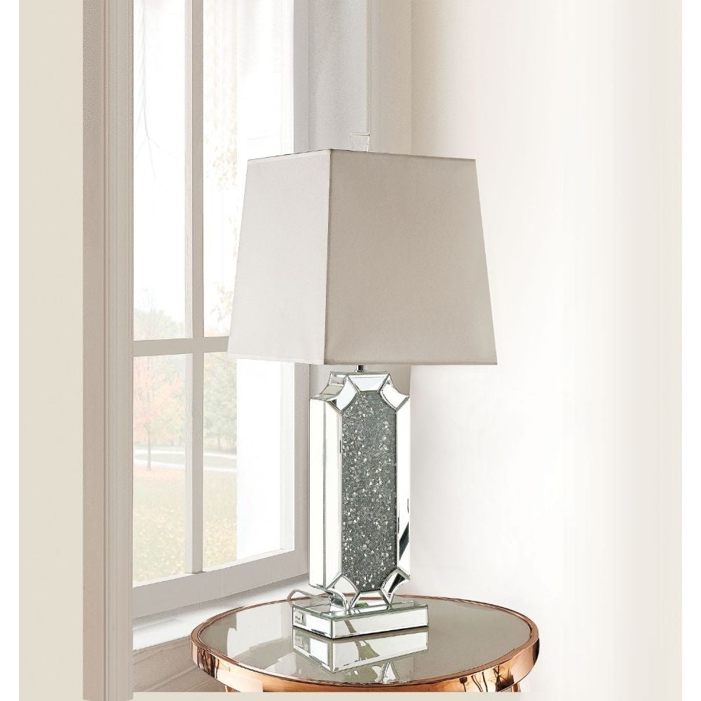 Noralie Table Lamp in Mirrored and Faux Diamonds - Mycitystee